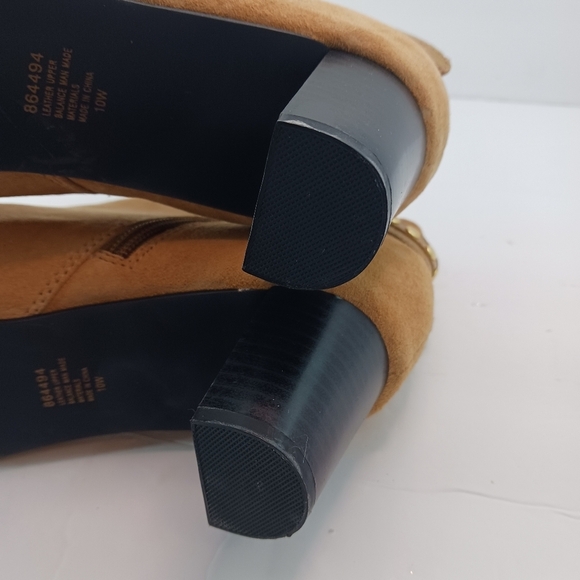 10W AJ Valenci Womens Booties Tan Leather Suede Removable Strap Boho - Picture 12 of 12